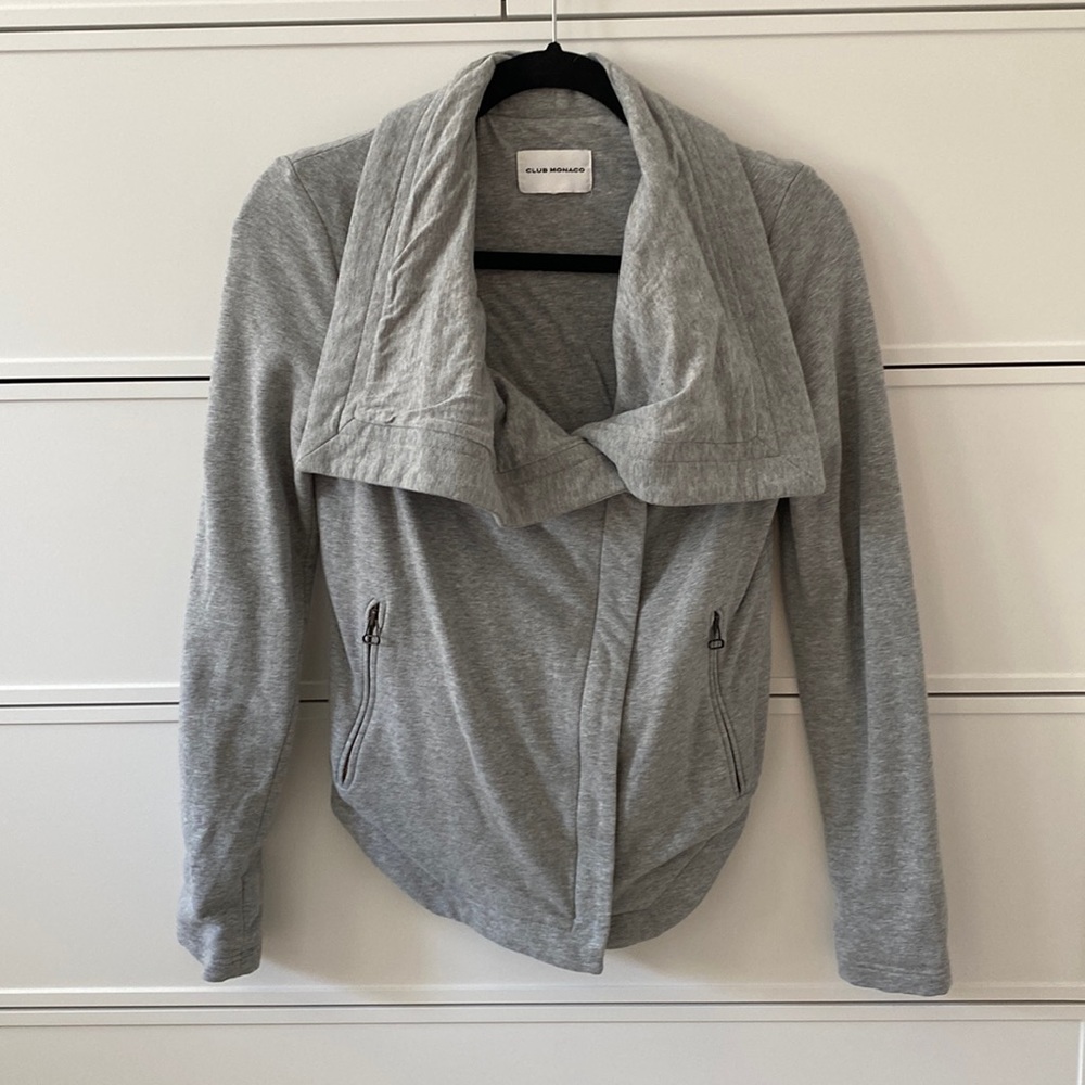 Club Monaco Moto style jersey jacket / sweater